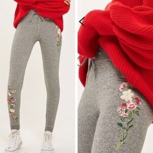 Womens Top Shop Embroidered Joggers Sweat Pants Size 6